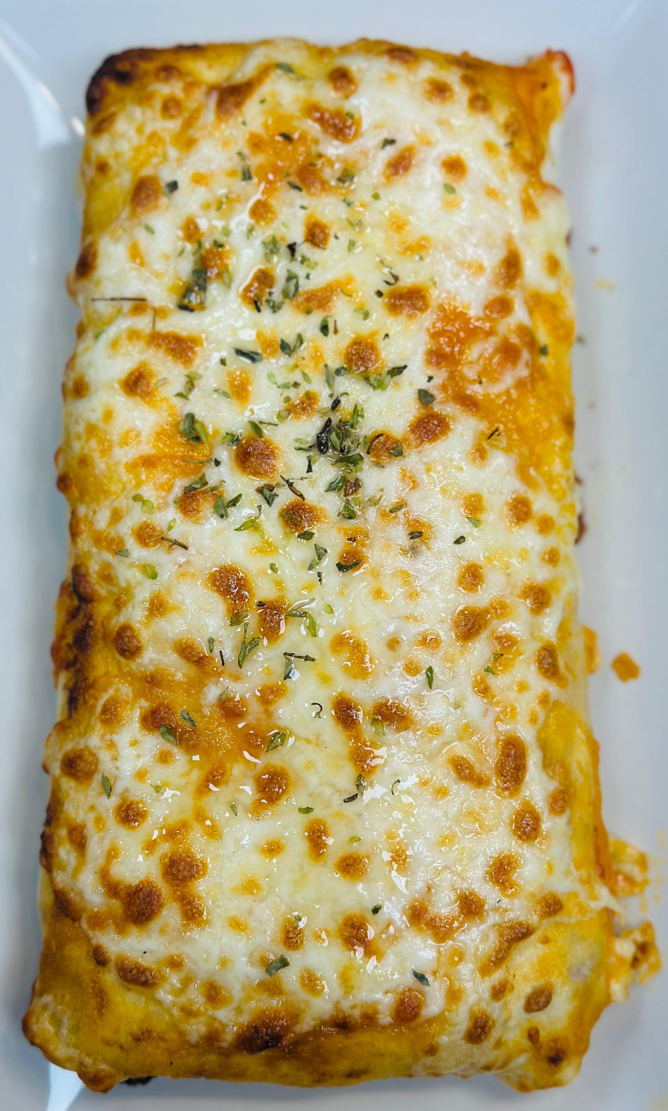 Durum kebab gratinado al horno con queso